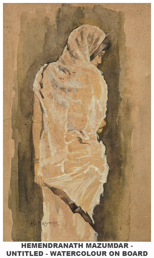 Hemendranath Mazumdar oil painting showcasing Bengal Academic Realism and the Jubilee Art Academy style