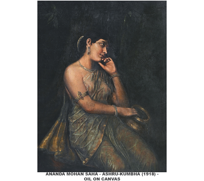 Ashru-Kumbha painting by Ananda Mohan Shaha representing Indian academic realism