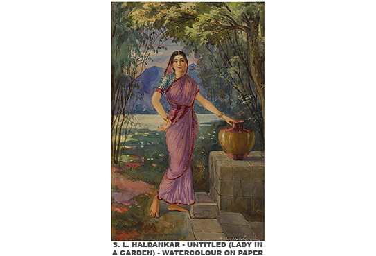 Glow of Hope watercolour by S. L. Haldankar, a masterpiece of Indian academic art