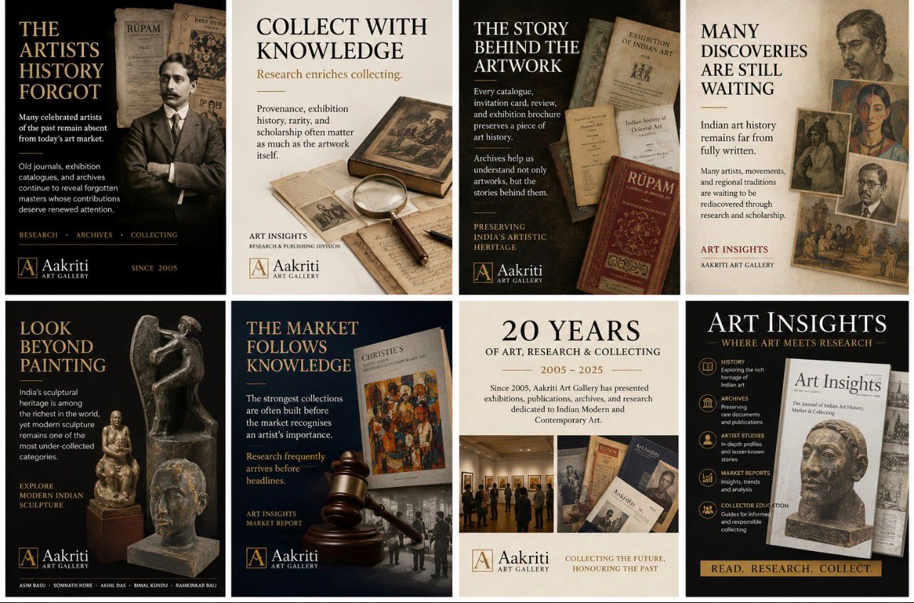Aakriti Art Gallery Art Insights page featuring research on Indian modern and contemporary art