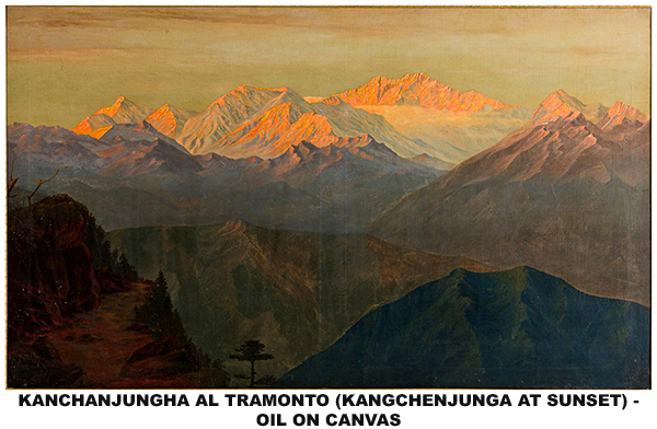 Hand-coloured Himalayan photograph by M. Sain capturing the beauty of Darjeeling