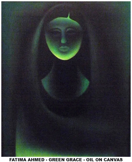 Modern painting by Fatima Ahmed representing the Hyderabad school of Indian art