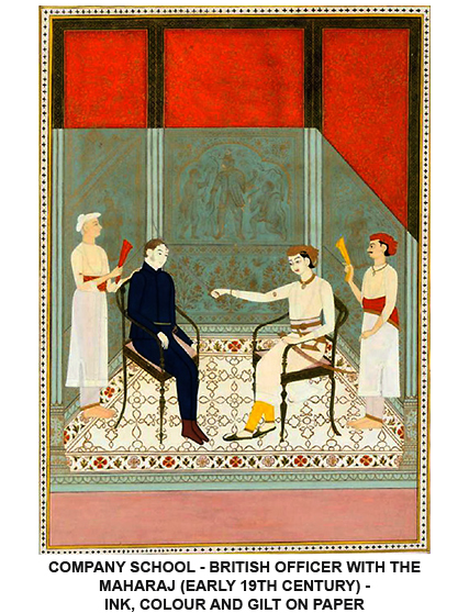 Company School painting depicting everyday life in colonial India