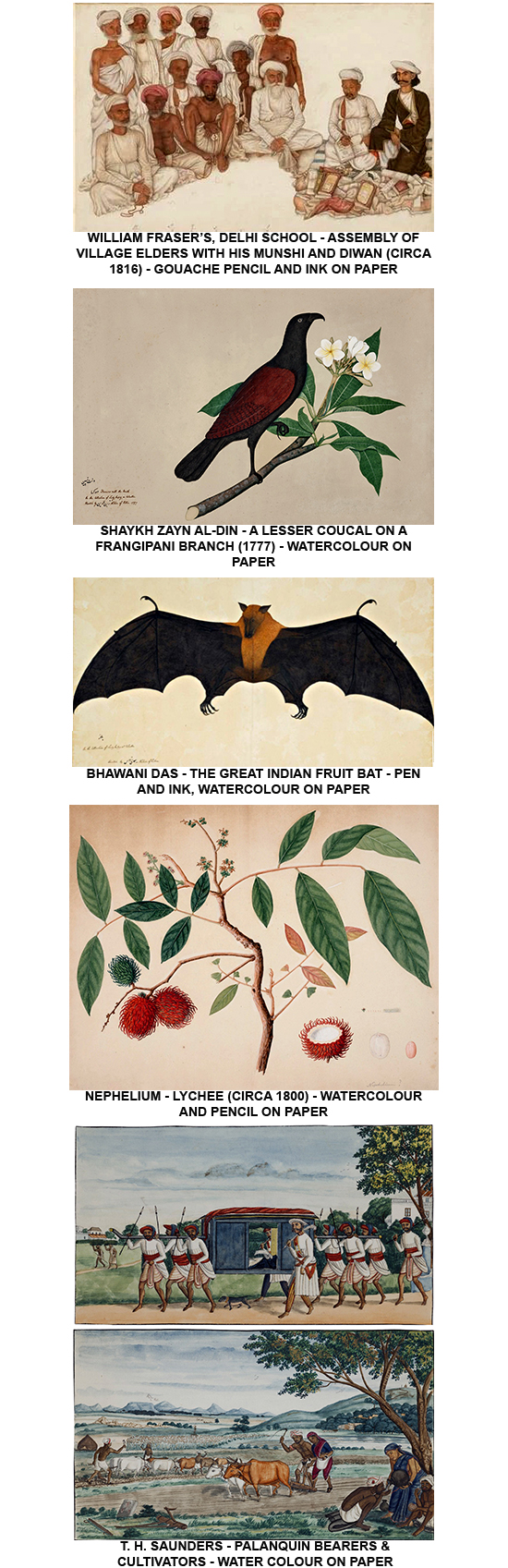 Fraser Album Company School painting from Delhi, circa 1816
