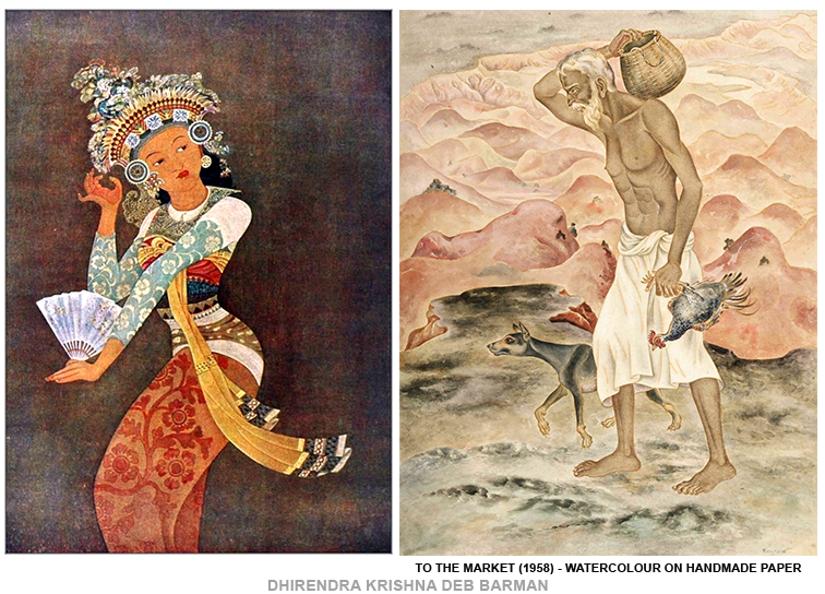 Dhirendrakrishna Debbarma among the pioneering students of Kala Bhavana, Santiniketan